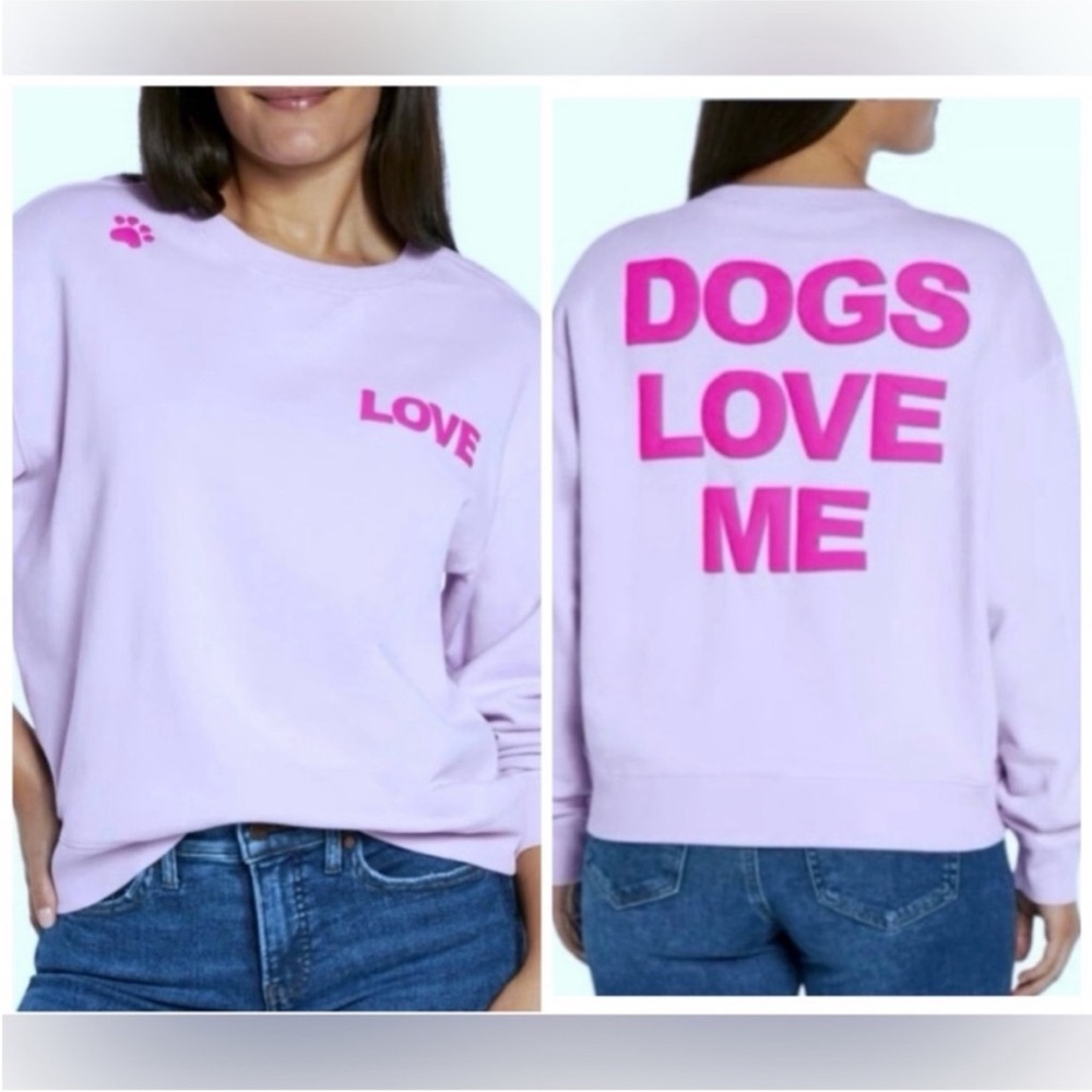 Lavender Purple 'Dogs Love Me' Sweatshirt new with tags size small